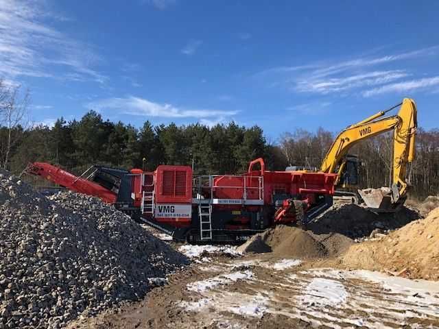 Kruszenie, przesiewanie, wynajem kruszarka udarowa szczękowa od 100 t