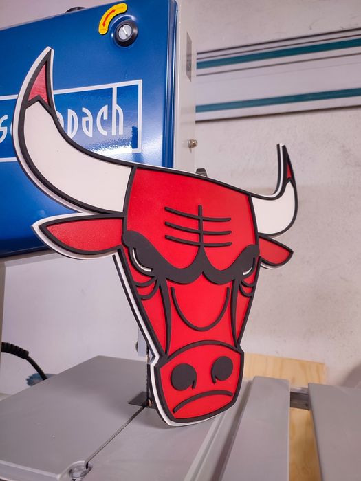 Herb CHICAGO BULLS NBA warstwowe 40cm Sklejka 6mm Ostrów Wielkopolski