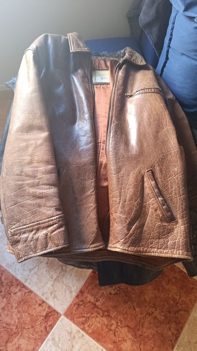 Casaco cabedal castanho XL