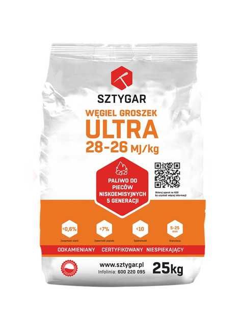 Węgiel Groszek Sztygar Ultra 28-26MJ 5-25mm KLASA 5 Dostawa Winda HDS