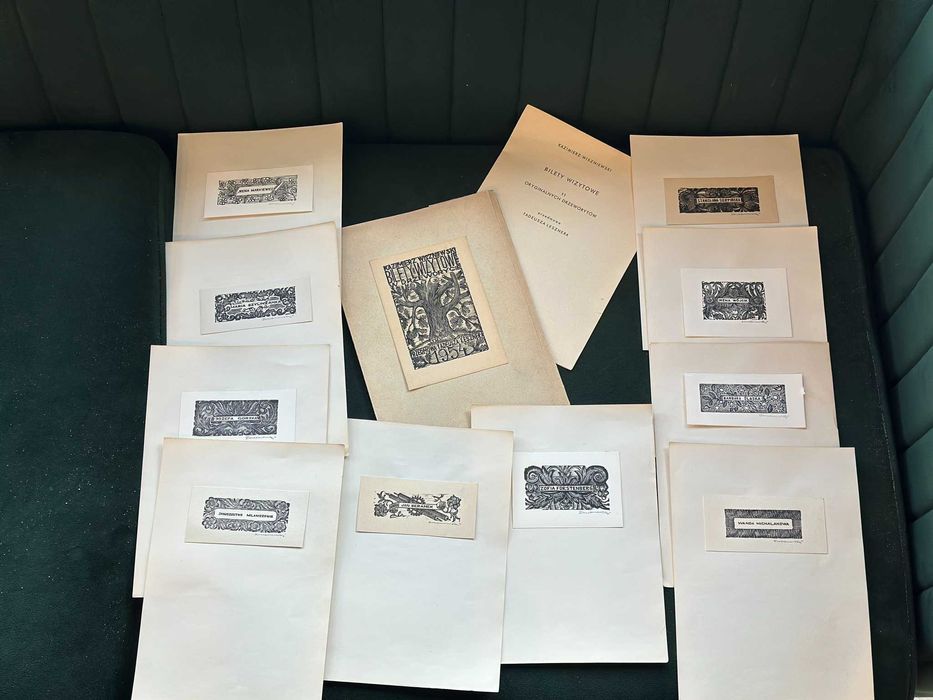 Kazimierz Wiszniewski drzeworyt exlibris grafika bilety wizytyowe