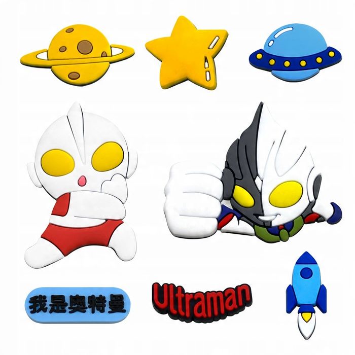 Duży Zestaw XL Przypinki Ultraman do Crocs butów klapków telefonu