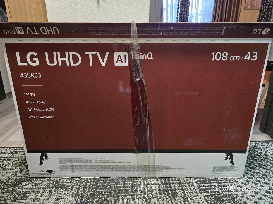 Телевизор LG 43UK6300MLB идеален.Диагональ 43",4K UHD,Smart TV наWebOS