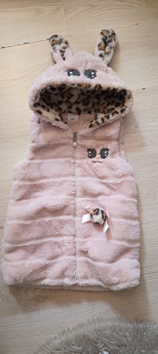Kamizelka dziewczęca  ciepła zajączek roz 104/110
