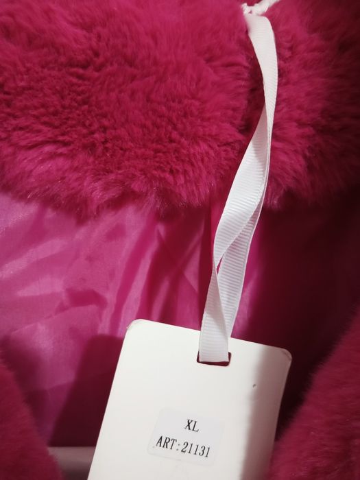 Artigo novo: Casaco rosa pelo inverno tamanho XL