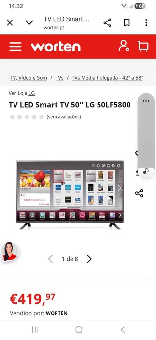 Televisao 127cm diagonal