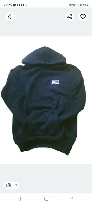 Bluza z kapturem TH kangurka czarna