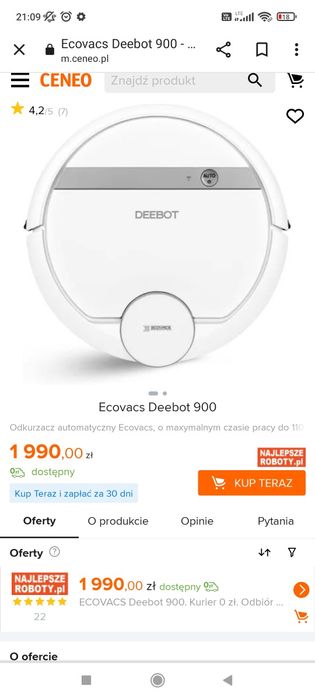Ecovacs deebot ozmo 900 odkurzacz automatyczny