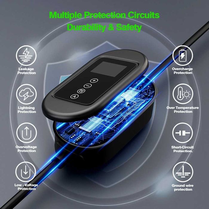 Зарядний пристрій електро EV авто 32A 7,2 KW 1 фаза Type 2 WIFI 5м.