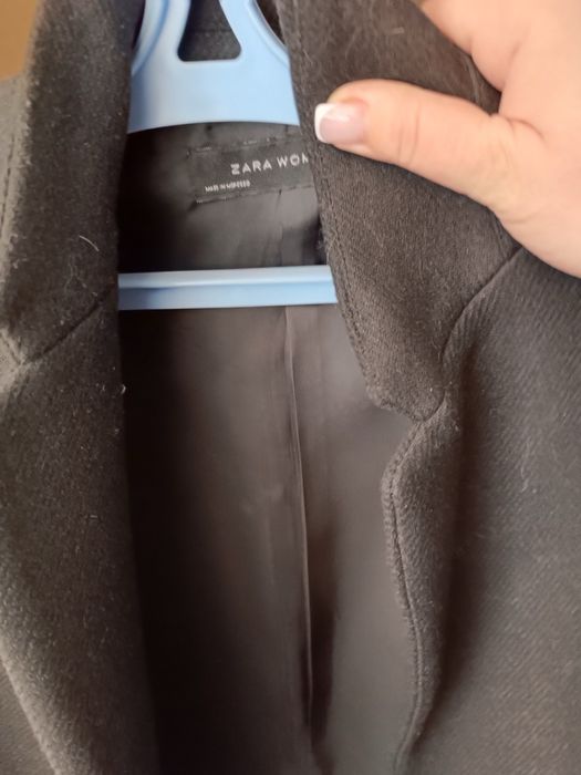 Women’s Black Zara Wool Faux Leather Smart Coat