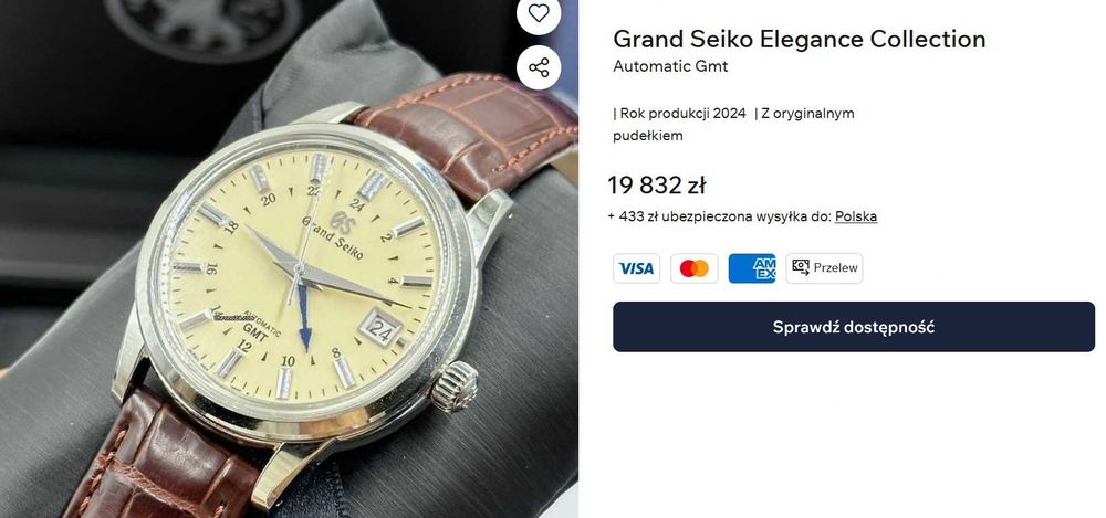 Zegarek Grand Seiko Elegance GMT Automatic SBGM221 Jak Nowy UNIKAT !
