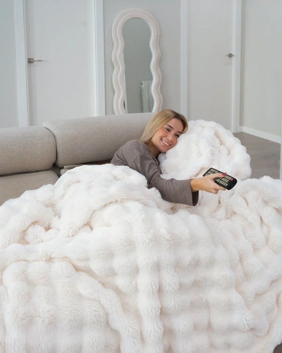 Manta Flamingueo Branca – Efeito Bubble