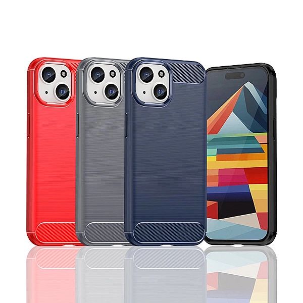 Etui Carbon Case do iPhone 15 elastyczny niebieski