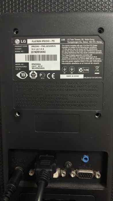 Monitor Ecrã LG IPS234VA