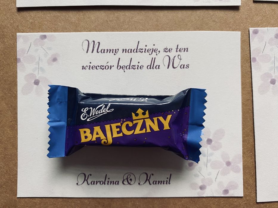 BAJECZNE podziekowania dla gosci 50 sztuk