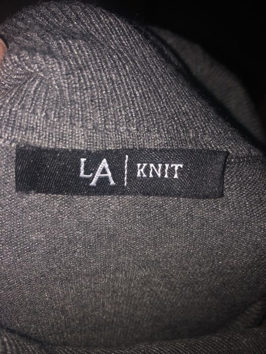 Sukienka z dzianiny szara z golfem LA Knit rozm 36/ 38 S/ M