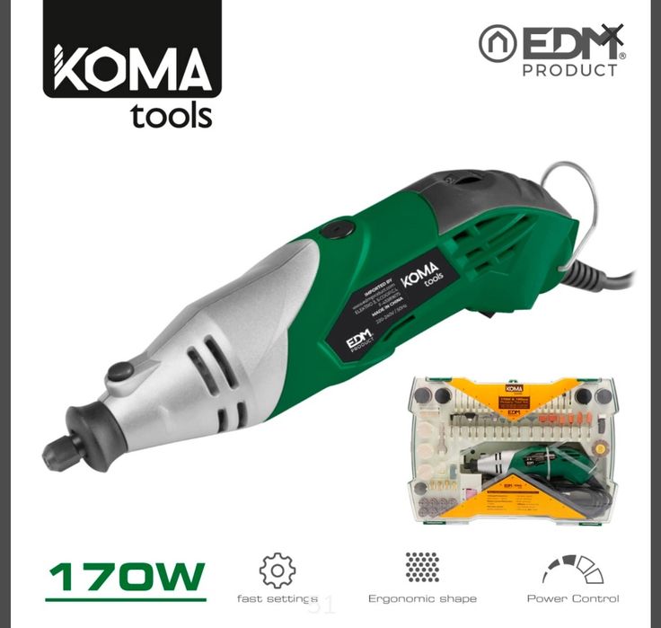 Koma Giratória Rotativa Multifunções 190pcs 170w