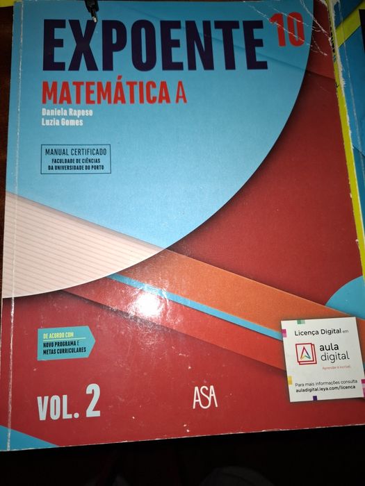 Expoente 10° matemática A tenho o volume 1 e o 2 e o caderno de exercí
