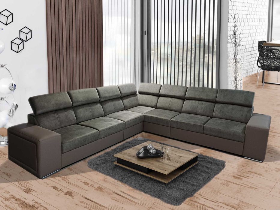 Elegancki duży narożnik APOLLO- funkcja spania, pojemnik Wysyłka