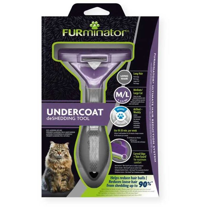 FURminator для вичісування котів з довгою шерстю, розмір M/L