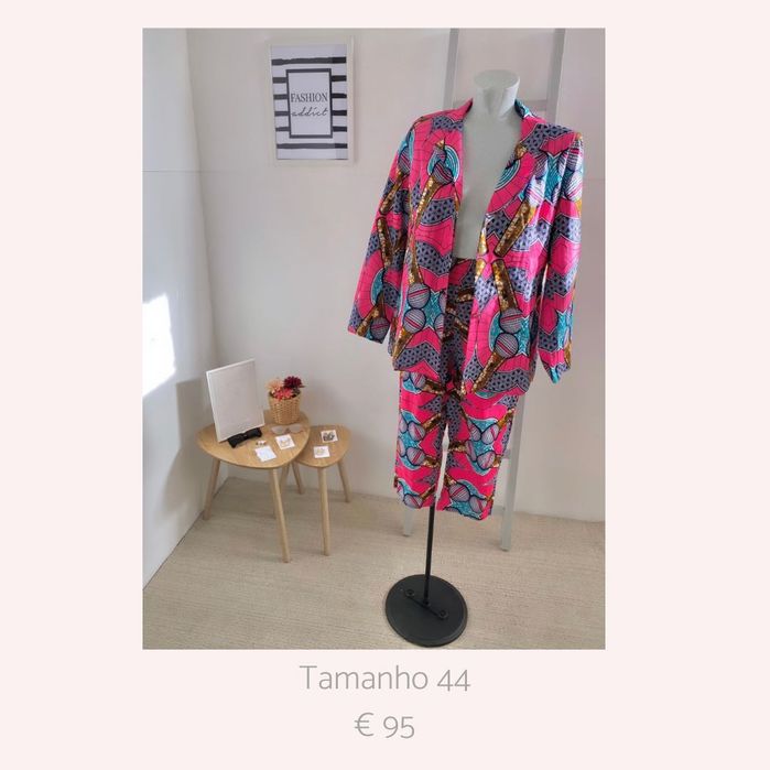 African Print Co Ord Conjunto Saia Macacão XL