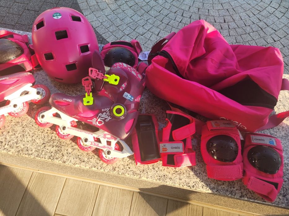Rolki, kask, ochraniacze i torba