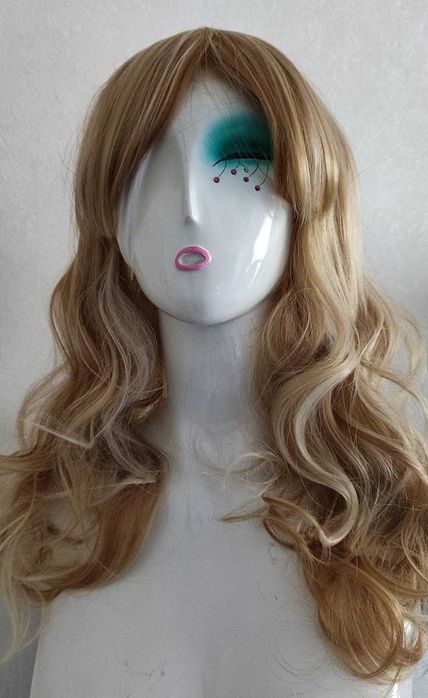 Парик мелированный блонд волнистые светлые волосы