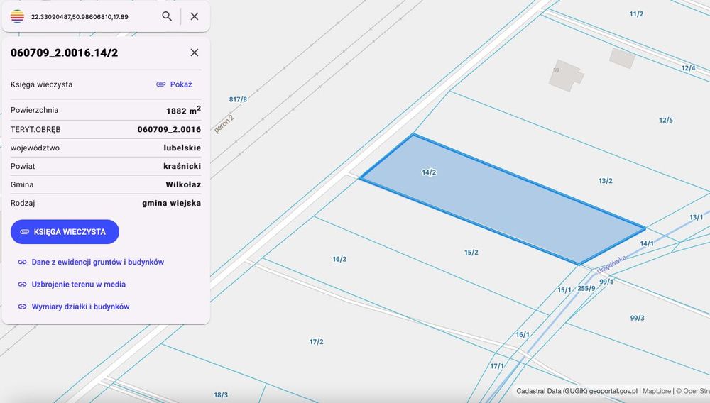 Sprzedam działkę Zdrapy powiat Kraśnik o pow. 3400 m2