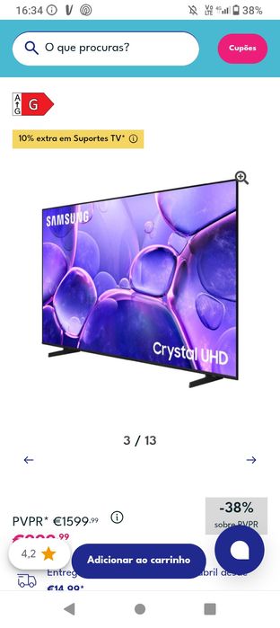 Televisão 85 polegadas Samsung