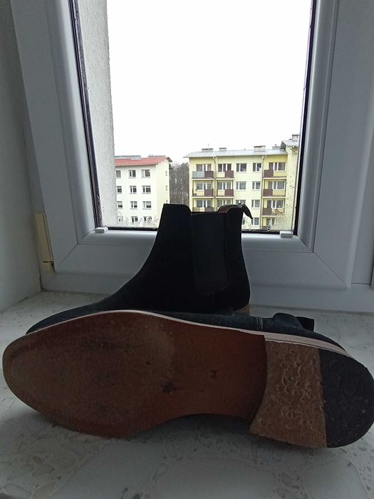Buty Botki Sztyblety Czarne 44 Gratis