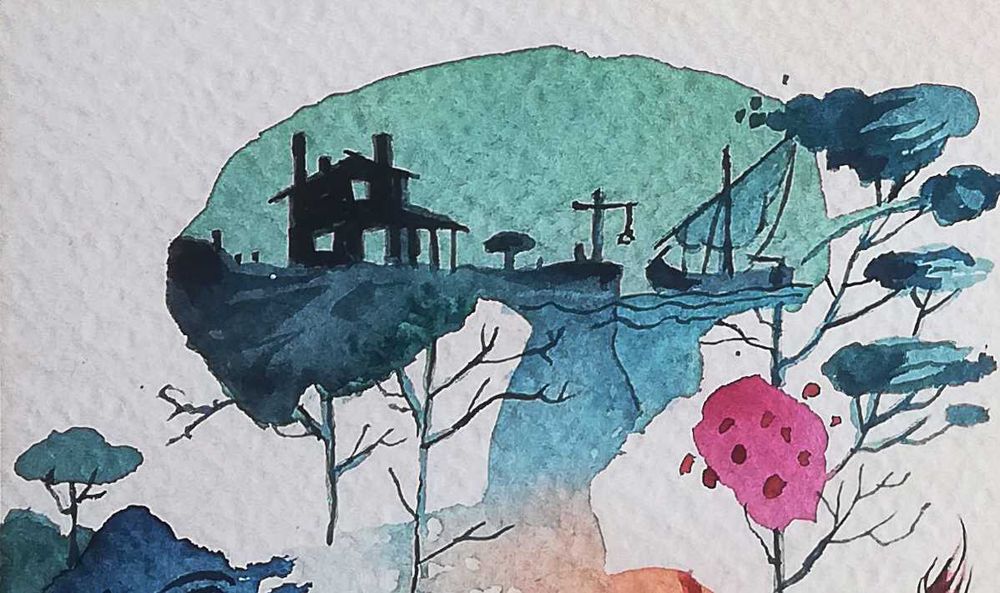 Aguarela. Trovador.Fantasia, Surreal. Original de Carlos Marques