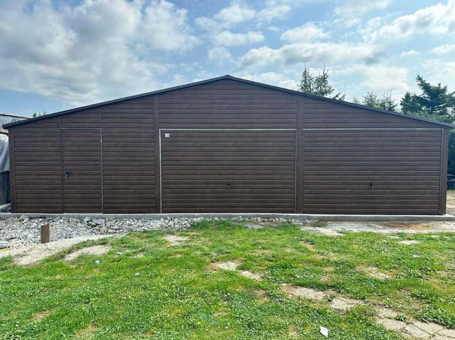 Garaż blaszany 9x5, garaże drewnopodobne, solidna konstrukcja