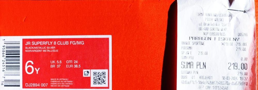 Korki 38 1/2 buty piłkarskie NIKE MERCURIAL SUPERFLY