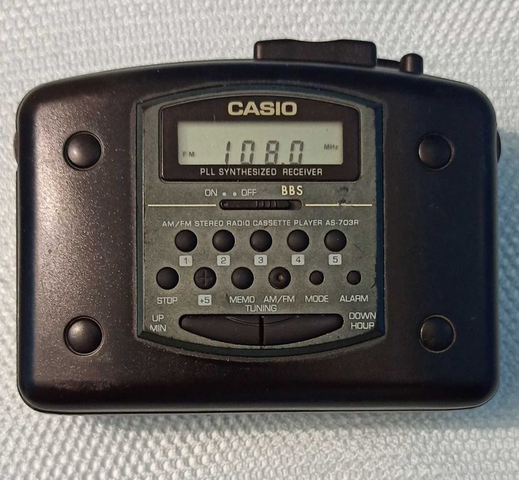 Кассетный плеер CASIO AS-703R ,звучание+наушники