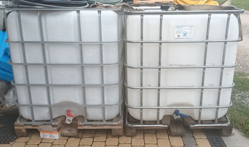 Zbiornik 1000L 1000 litrów mauzer na wodę deszczówke budowe paletopoje