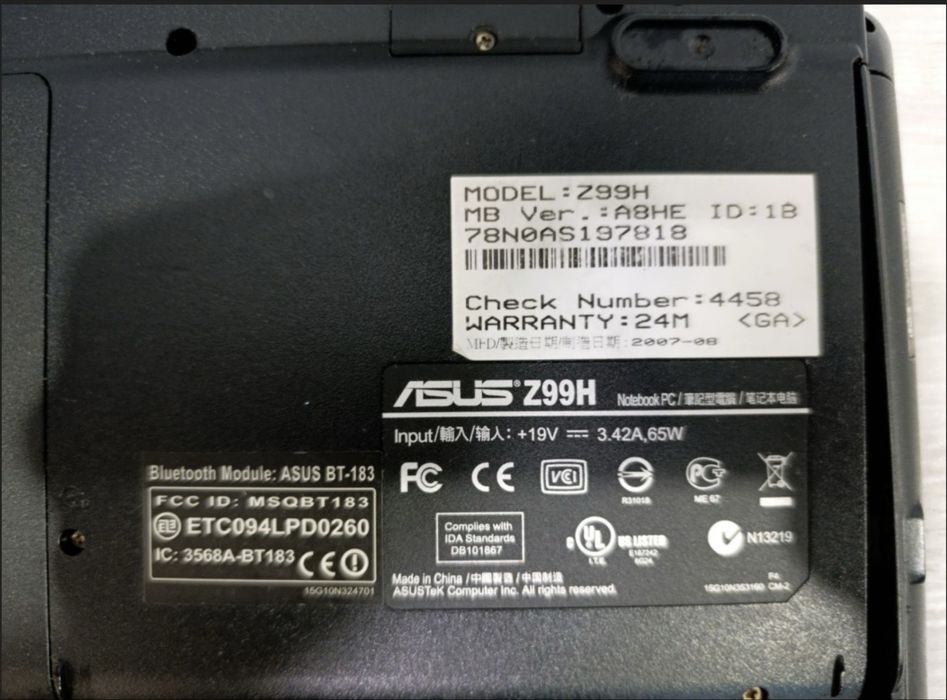 Ноутбук Asus Z99H (14,1"/Celeron M 520/DDR 512Mb/HDD 120Gb)