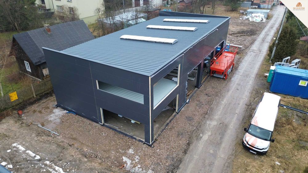 Hala 300 m2 stalowa magazyn warsztat płyta konstrukcja SK SYSTEM