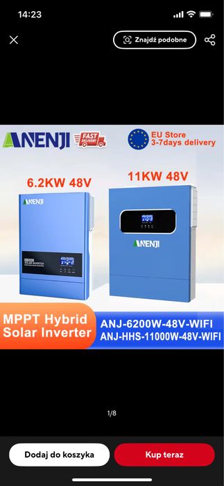 Falowniki hybrydowe Anenji Easun 11kw off grid