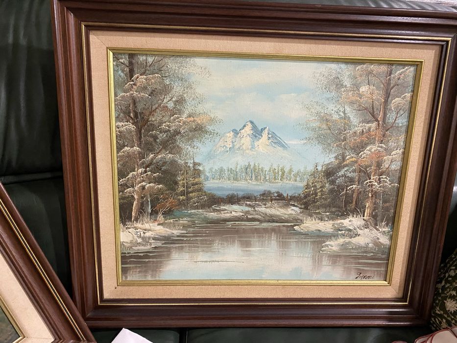 Três quadros a oleo assinados!Cada um 90 euros.Alt. 55cm Larg. 65cm!