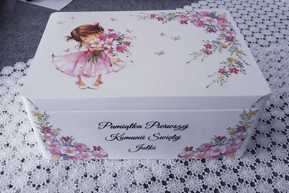 Pudełko skrzyneczka Komunia święta pamiątka komunii prezent komunijny