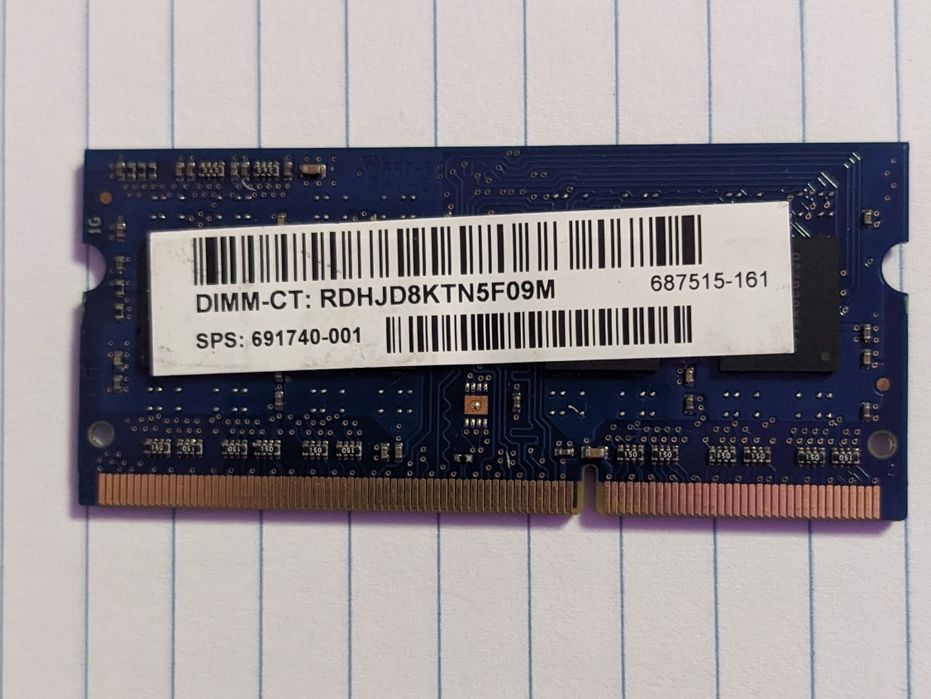 Оперативна пам'ять 4Gb Elpida SODIMM DDR3L 1Rx8 1600Mhz PC3L-12800s