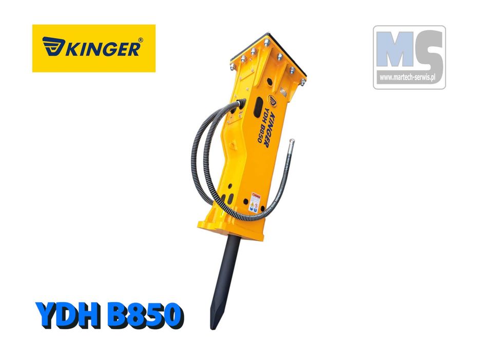 Młot hydrauliczny wyburzeniowy KINGER HB850 680kg do koparki GW 2 lata