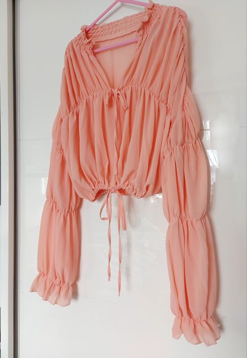 Stylowa bluzka koszula falbaniasta r.UNI