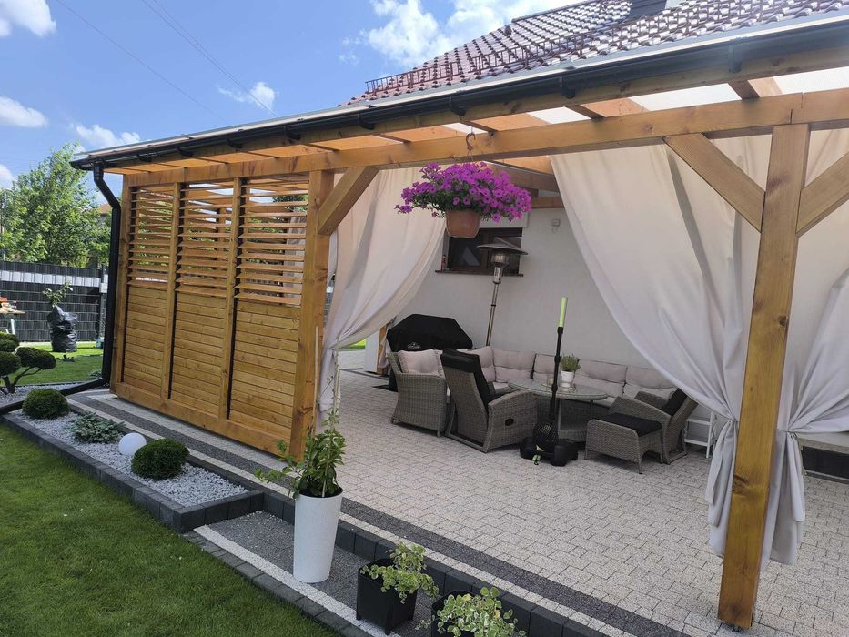 Zadaszenia tarasu z poliwęglanu,  tarasy z deski kompozytowej