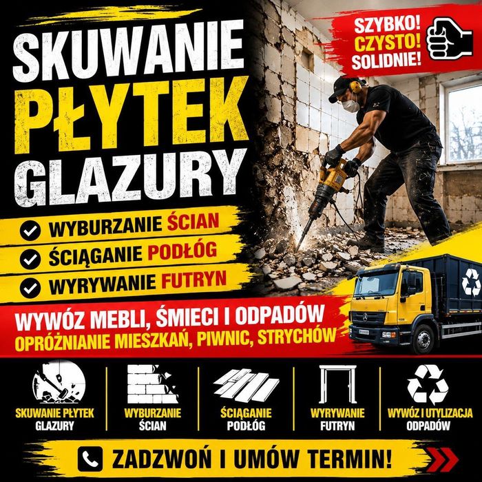 Rozbiórki , Wyburzenia , Demontaż , Wywóz odpadów  gruzu