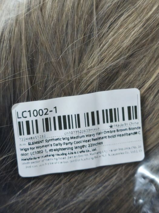 Cabelo sintético loiro castanho 56cm