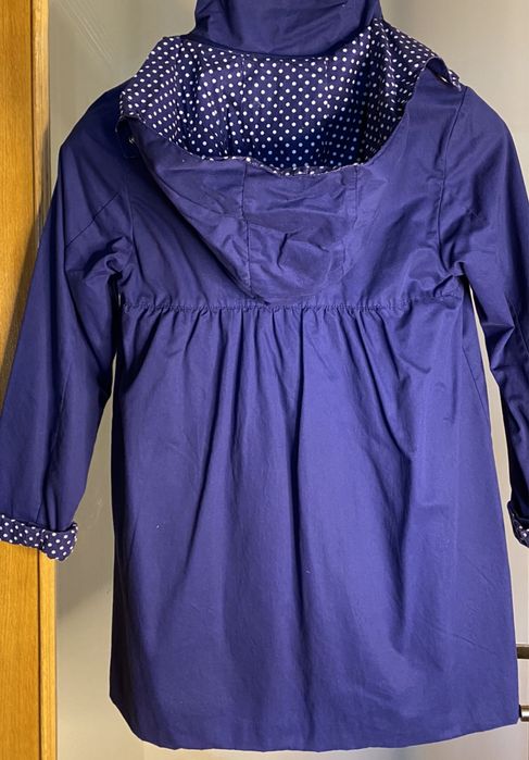 Gabardine Lanidor Azul com Forro bolinhas brancas