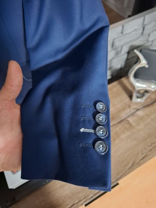 Garnitur granatowy jak nowy 180cm
