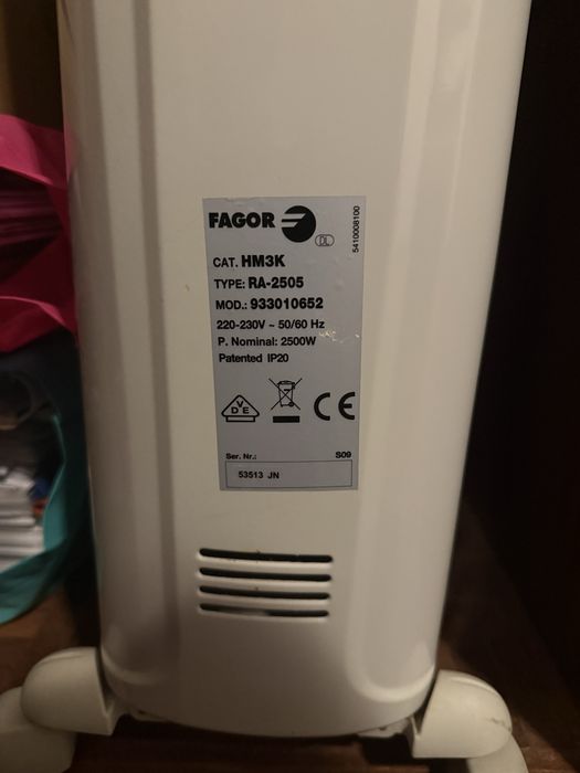 Aquecedor a Oleo Fagor 2500 W