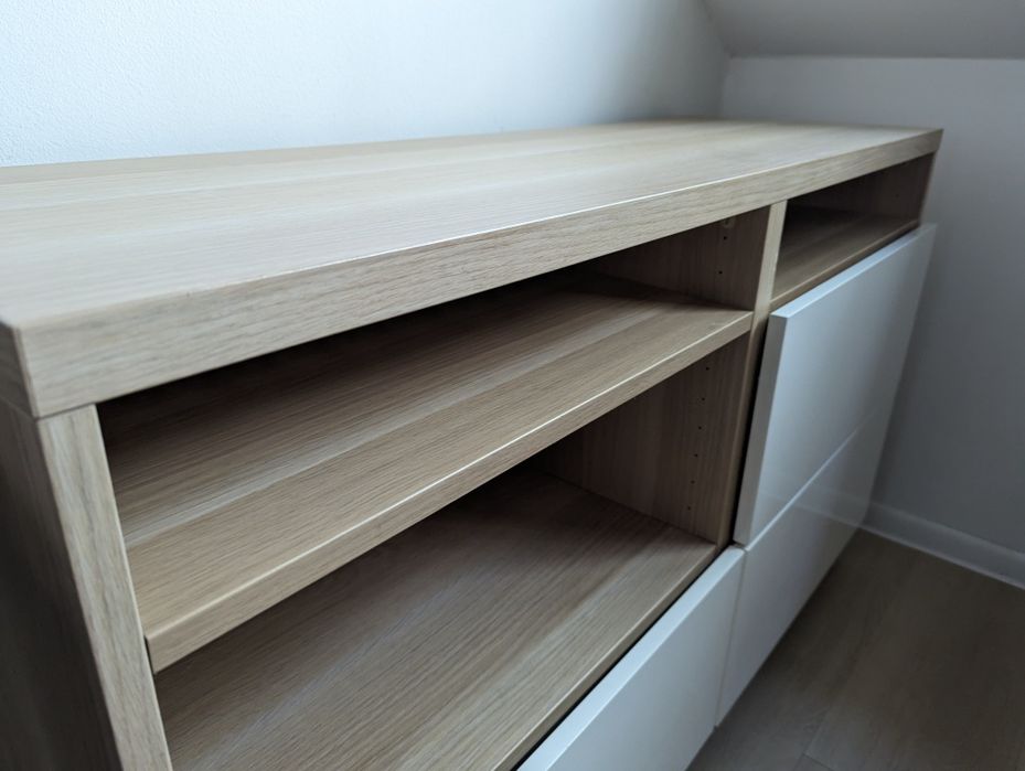 Szafka RTV IKEA BESTÅ 120cm – Dąb / Biały – Stan Idealny – Okazja
